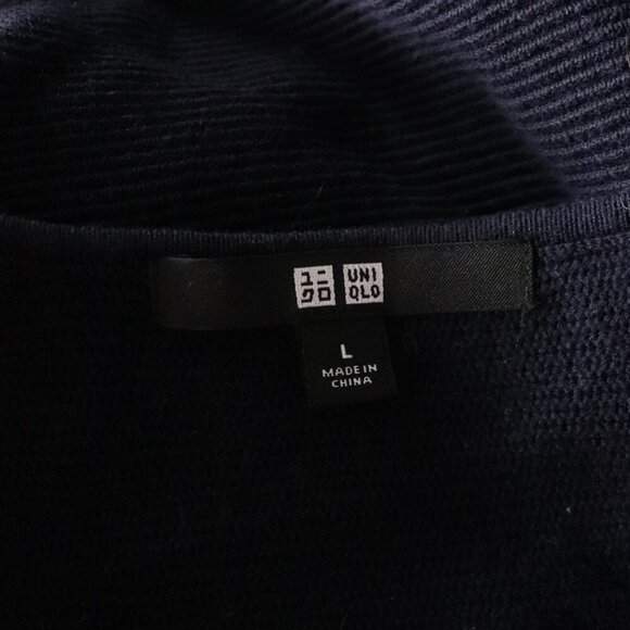 Uniqlo Men's Sz Lrg Blue V-Neck Ribbed Stretch Long Sleeve Pullover Sweater - Picture 9 of 11